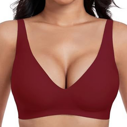 👙 50% RABATT! 💕 Nahtloser kabelloser Push-up-BH für Damen – Tiefes V, unsichtbar & bequem – Perfekt unter tief ausgeschnittenen oder engen Oberteilen – natürliches Dekolleté ohne Bügel ✨🌸