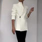 Fashionable Leader One Button Stand Collar Long Sleeve Blazer Jacket-1