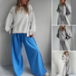 Women’s Casual Set - Spliced Top & Drawstring Pants-1