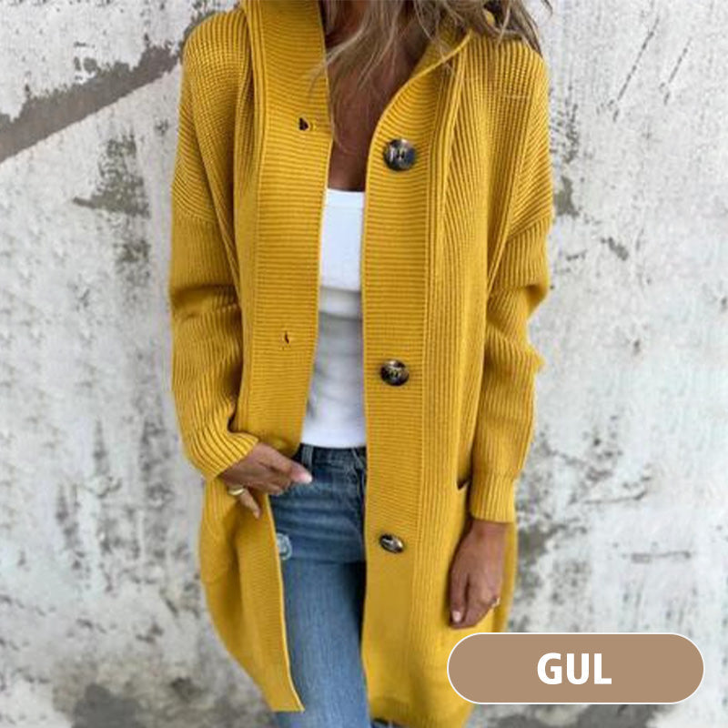 💕Herbst Heißer Verkauf Alle-Spiel frauen Taste Kapuze Strickjacke-1