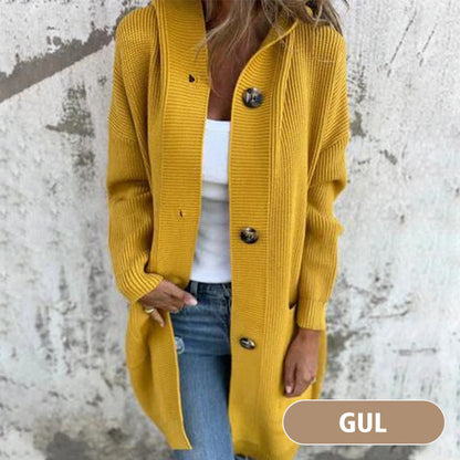 💕Herbst Heißer Verkauf Alle-Spiel frauen Taste Kapuze Strickjacke-1