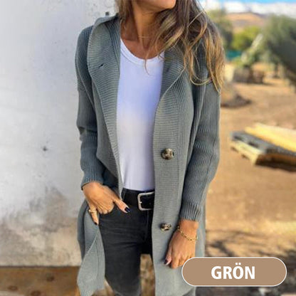 💕Herbst Heißer Verkauf Alle-Spiel frauen Taste Kapuze Strickjacke-4