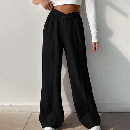 Lässige, lange Damenhose mit weitem Bein-1