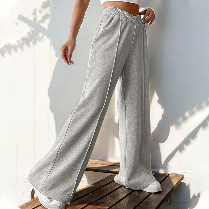 Lässige, lange Damenhose mit weitem Bein-4
