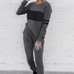 Women's Casual Color Blocking Tops ＆ Pants 2-Piece Set-3