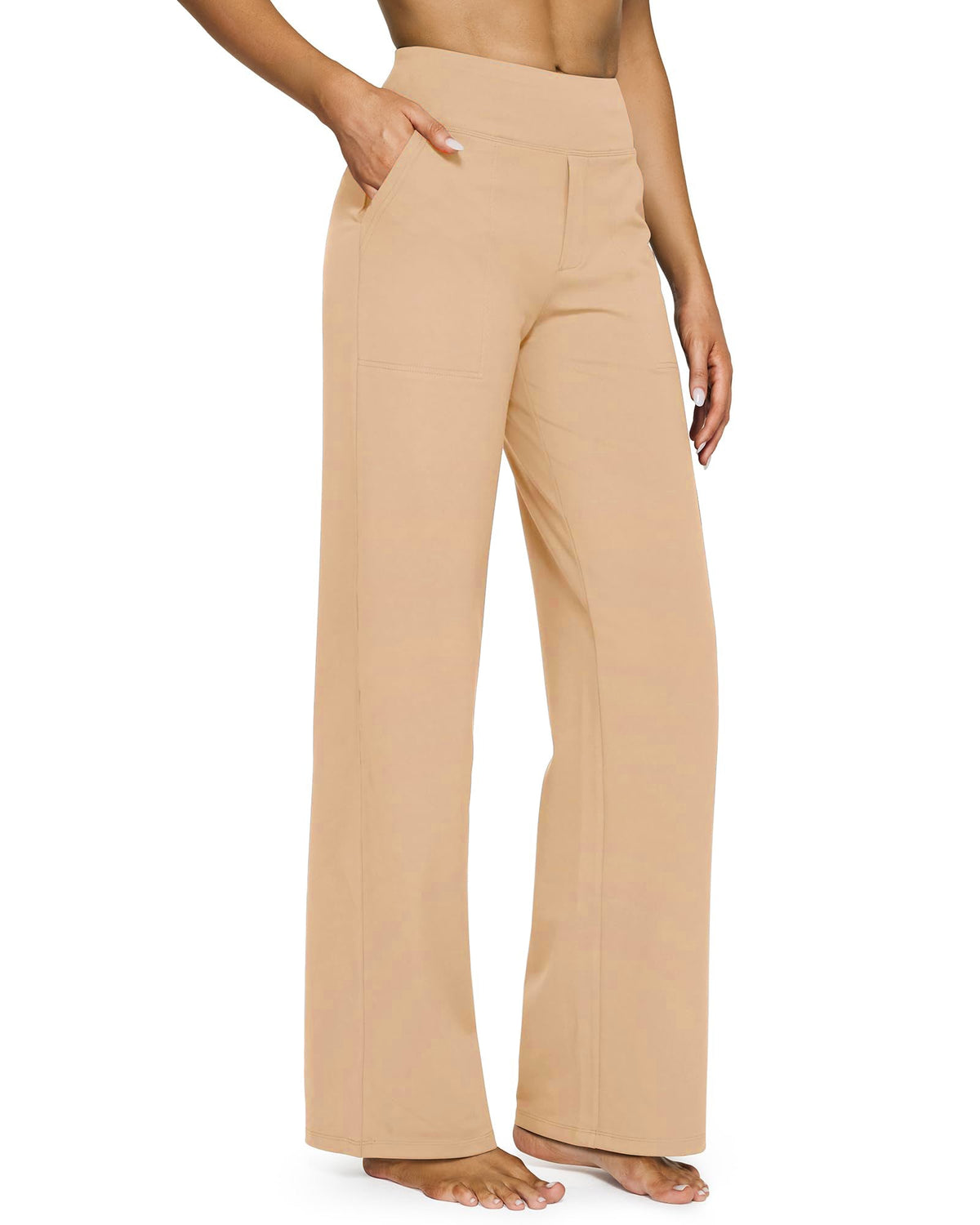 💖LAST-DAY-AKTION – 50 % RABATT 💖 Lässige Yoga-Hose mit weitem Bein für Damen mit hoher Taille und Stretch-10