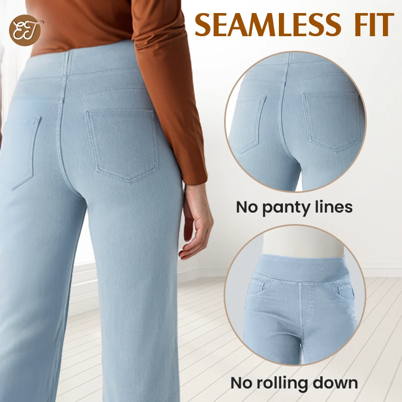 💖LAST-DAY-AKTION – 50 % RABATT 💖 Lässige Yoga-Hose mit weitem Bein für Damen mit hoher Taille und Stretch-21