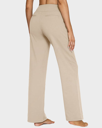 💖LAST-DAY-AKTION – 50 % RABATT 💖 Lässige Yoga-Hose mit weitem Bein für Damen mit hoher Taille und Stretch-22