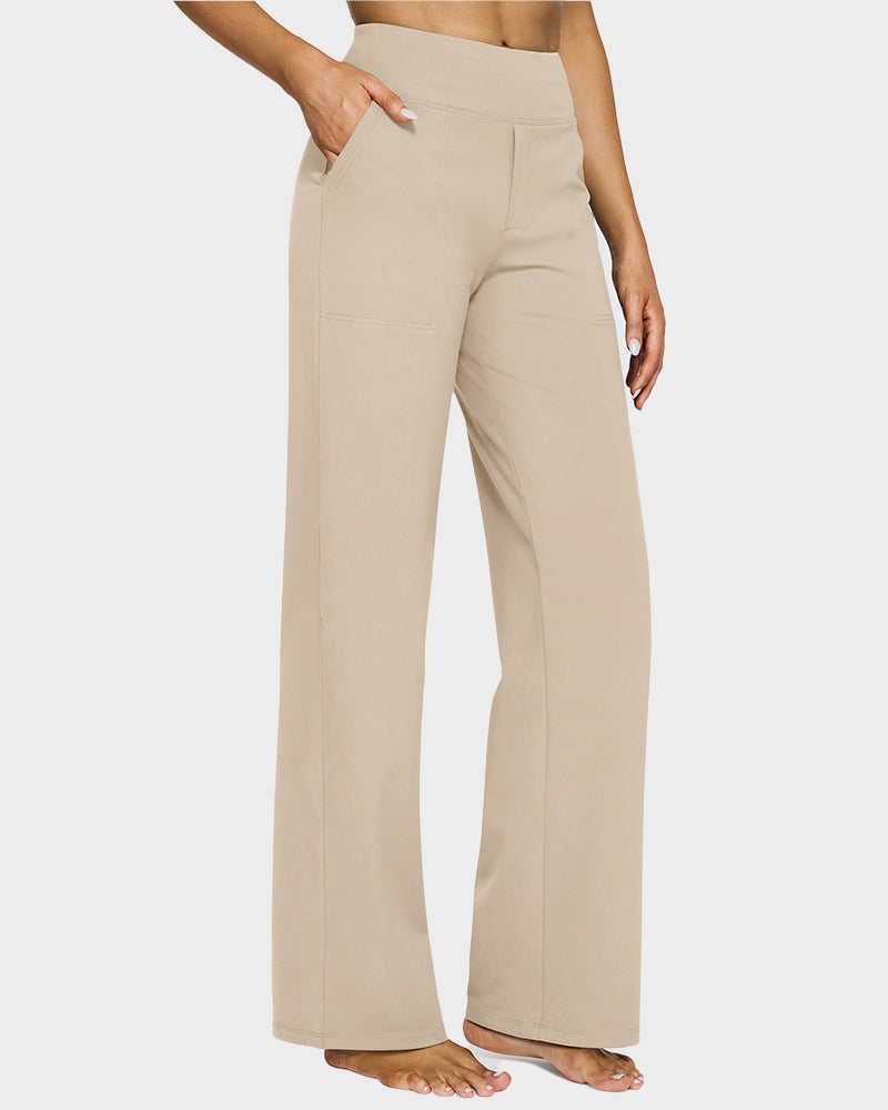 💖LAST-DAY-AKTION – 50 % RABATT 💖 Lässige Yoga-Hose mit weitem Bein für Damen mit hoher Taille und Stretch-23