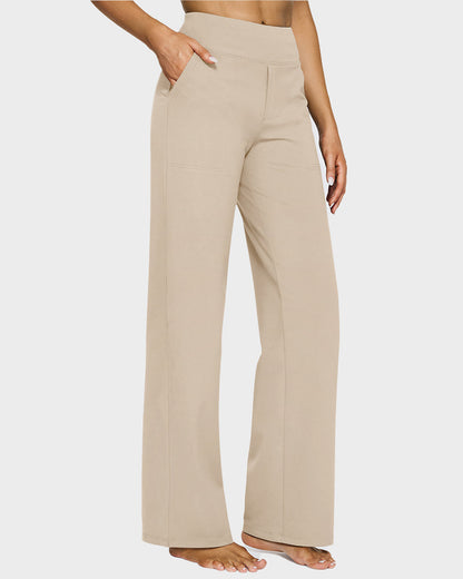 💖LAST-DAY-AKTION – 50 % RABATT 💖 Lässige Yoga-Hose mit weitem Bein für Damen mit hoher Taille und Stretch-23