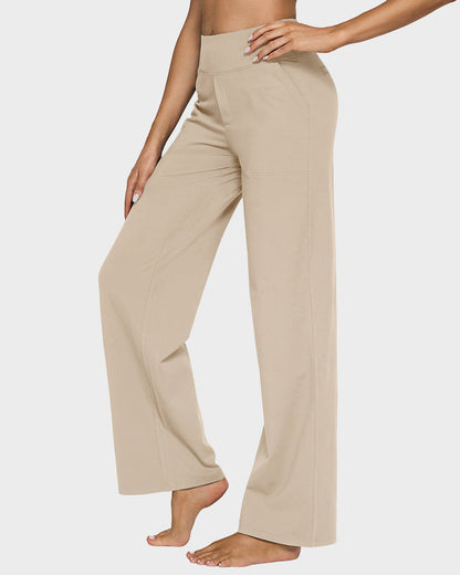💖LAST-DAY-AKTION – 50 % RABATT 💖 Lässige Yoga-Hose mit weitem Bein für Damen mit hoher Taille und Stretch-24