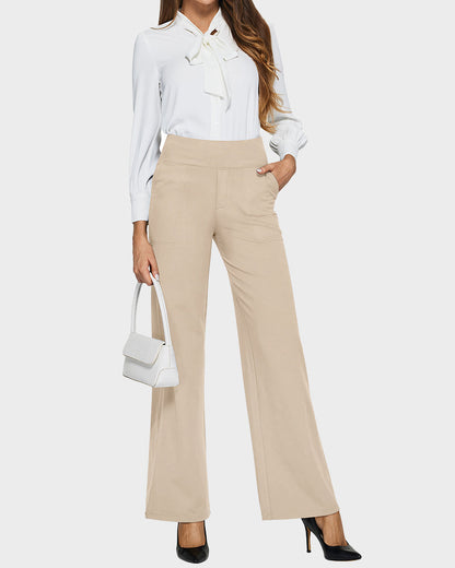 💖LAST-DAY-AKTION – 50 % RABATT 💖 Lässige Yoga-Hose mit weitem Bein für Damen mit hoher Taille und Stretch-25