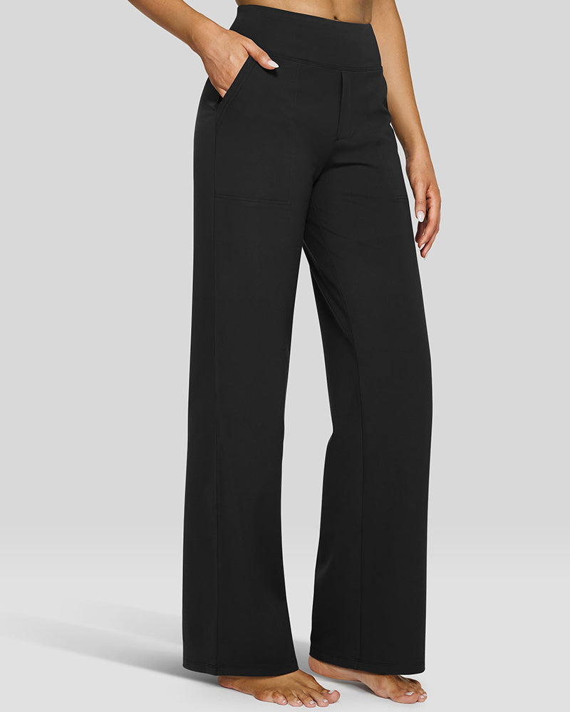 💖LAST-DAY-AKTION – 50 % RABATT 💖 Lässige Yoga-Hose mit weitem Bein für Damen mit hoher Taille und Stretch-26
