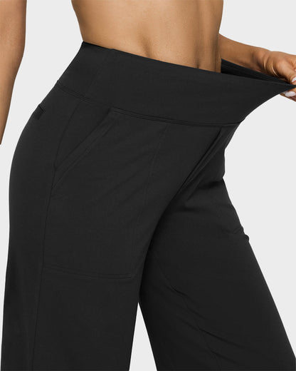 💖LAST-DAY-AKTION – 50 % RABATT 💖 Lässige Yoga-Hose mit weitem Bein für Damen mit hoher Taille und Stretch-28