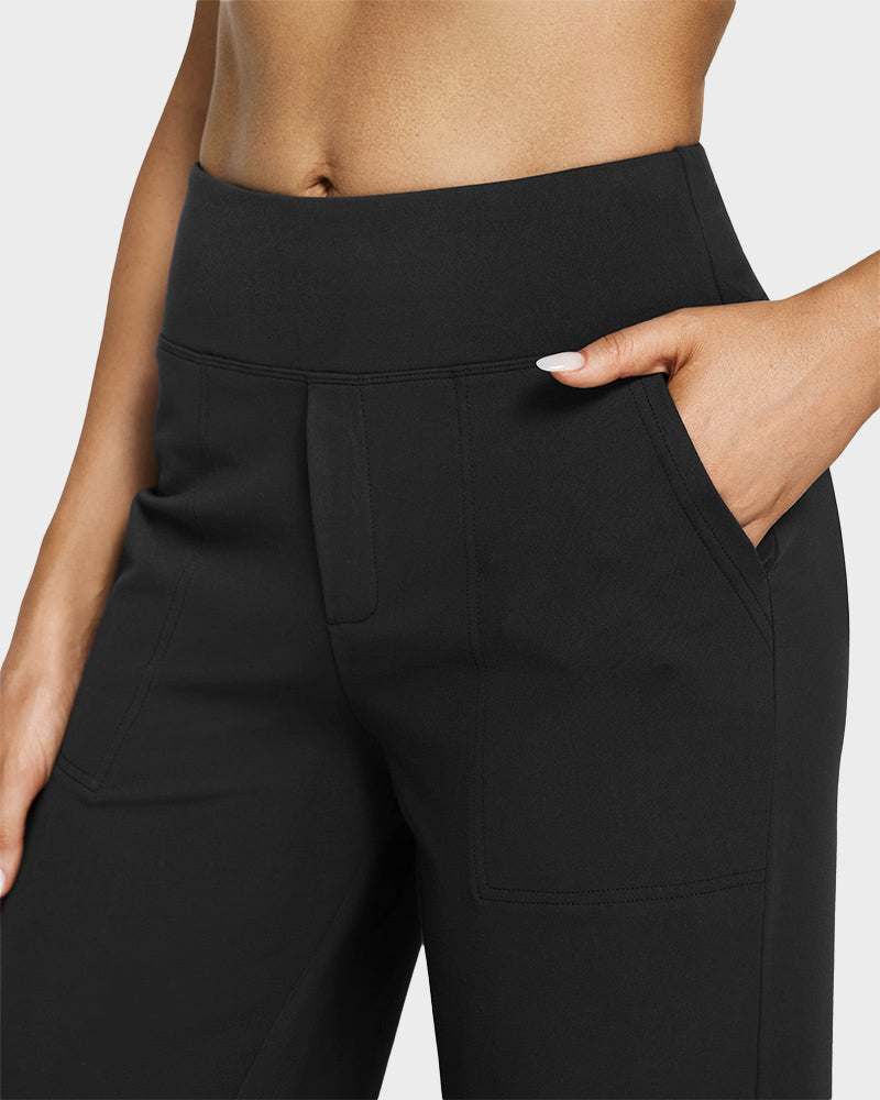 💖LAST-DAY-AKTION – 50 % RABATT 💖 Lässige Yoga-Hose mit weitem Bein für Damen mit hoher Taille und Stretch-29