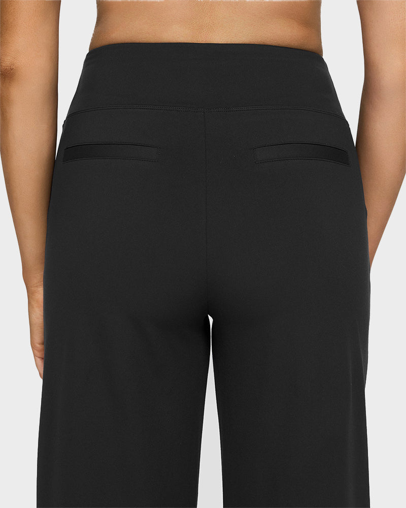 💖LAST-DAY-AKTION – 50 % RABATT 💖 Lässige Yoga-Hose mit weitem Bein für Damen mit hoher Taille und Stretch-30