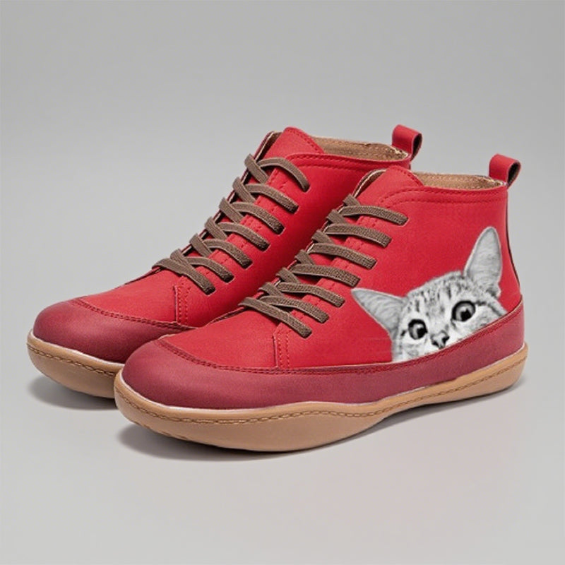 Schicke, bequeme Schuhe mit lustigem Katzenprint-1
