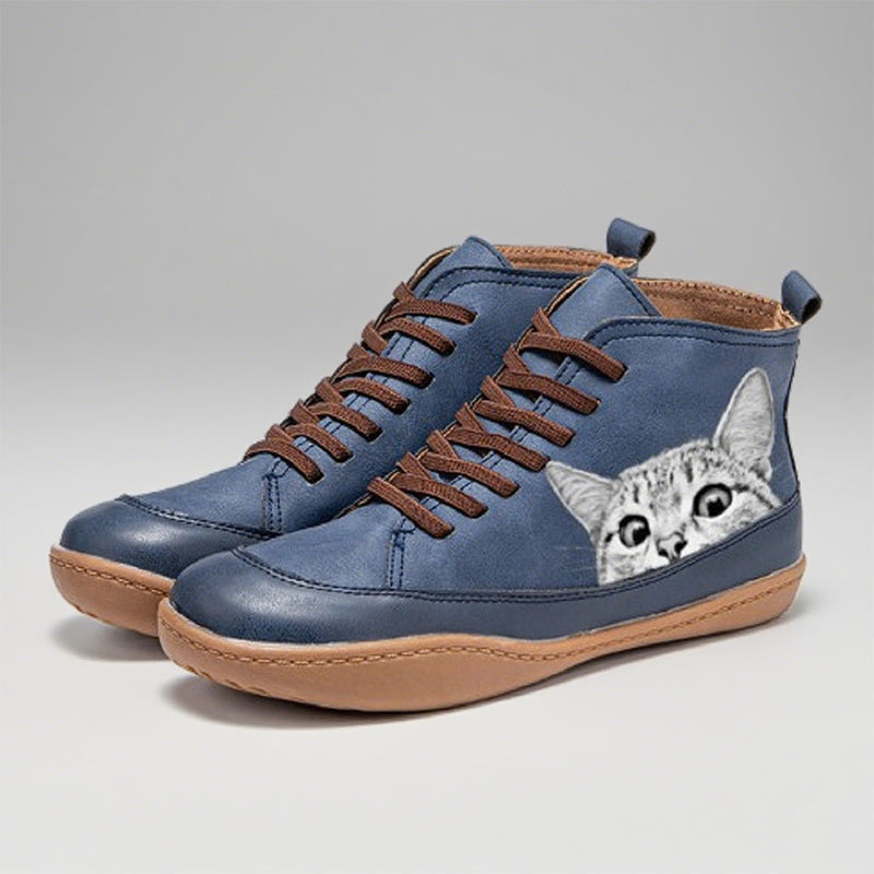 Schicke, bequeme Schuhe mit lustigem Katzenprint-2