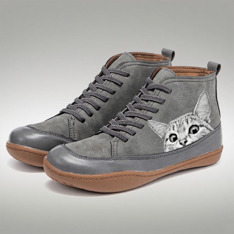 Schicke, bequeme Schuhe mit lustigem Katzenprint-3
