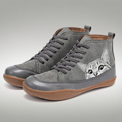 Schicke, bequeme Schuhe mit lustigem Katzenprint-3