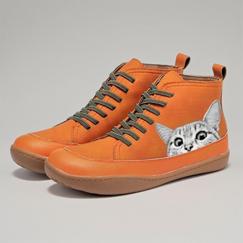 Schicke, bequeme Schuhe mit lustigem Katzenprint-4