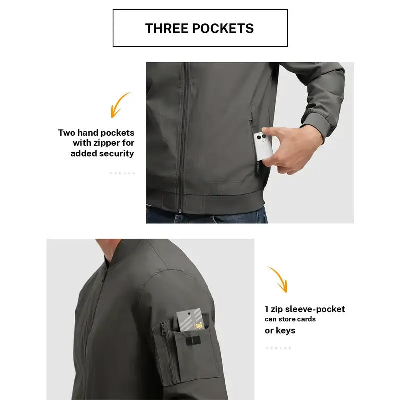Leichte Bomberjacke für Herren – 💪 Wind- und spritzwassergeschützt-8