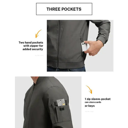 Leichte Bomberjacke für Herren – 💪 Wind- und spritzwassergeschützt-8