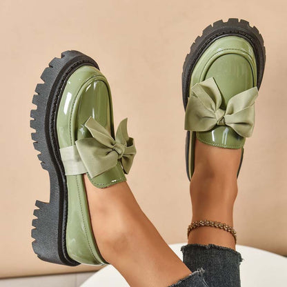 🩷Stilvolle süße Plateau-Loafer mit Schleife-4