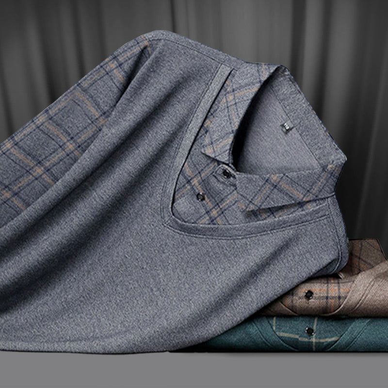 Langarm-Oberteil in Layering-Optik für Herren-2