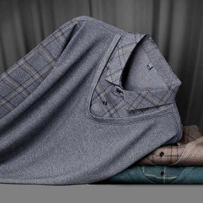 Langarm-Oberteil in Layering-Optik für Herren-2