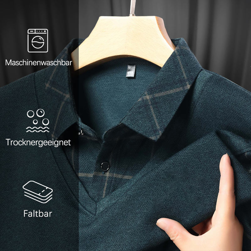 Langarm-Oberteil in Layering-Optik für Herren-6
