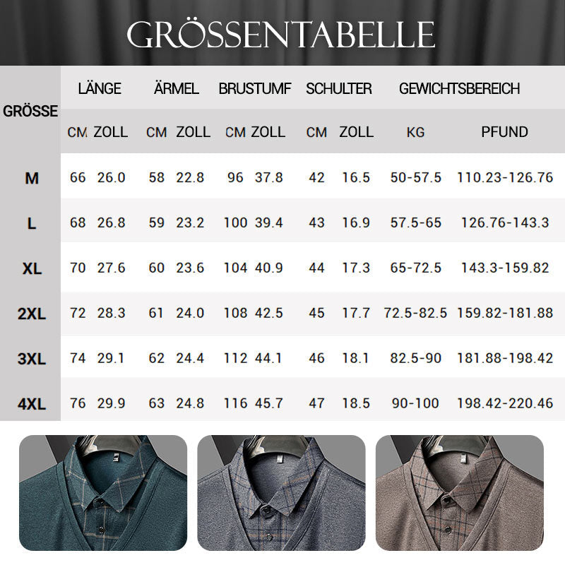 Langarm-Oberteil in Layering-Optik für Herren-7