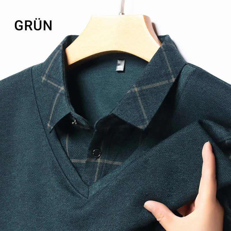 Langarm-Oberteil in Layering-Optik für Herren-11