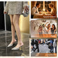 Glittering Pointed-Toe High Heel Sandals-8