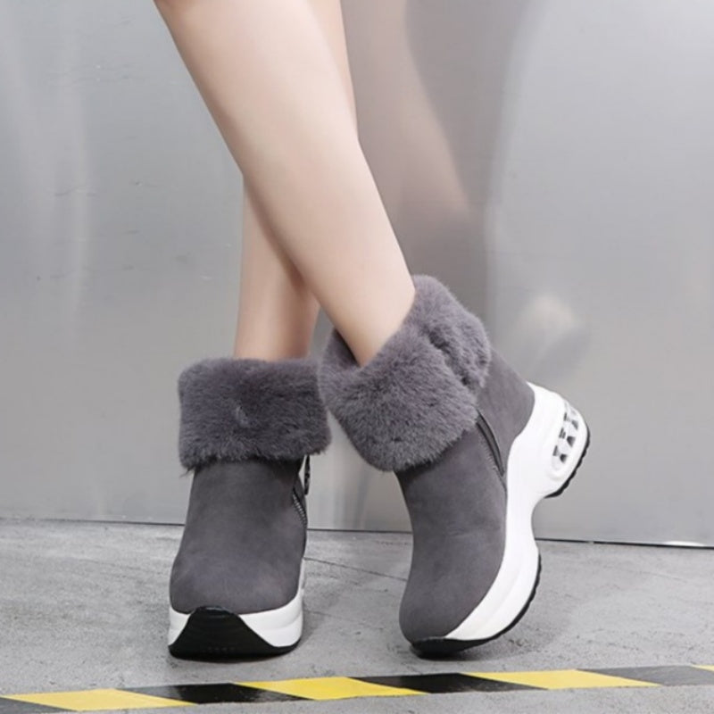 Plüschige, warme, höhenverstärkende Stiefeletten für Damen, ein Must-have für Herbst und Winter, modische, bequeme und vielseitige Schuhe🥰-5