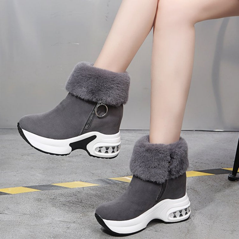 Plüschige, warme, höhenverstärkende Stiefeletten für Damen, ein Must-have für Herbst und Winter, modische, bequeme und vielseitige Schuhe🥰-10