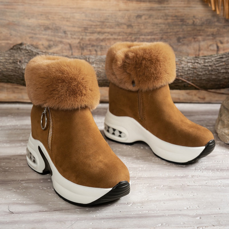 Plüschige, warme, höhenverstärkende Stiefeletten für Damen, ein Must-have für Herbst und Winter, modische, bequeme und vielseitige Schuhe🥰-11