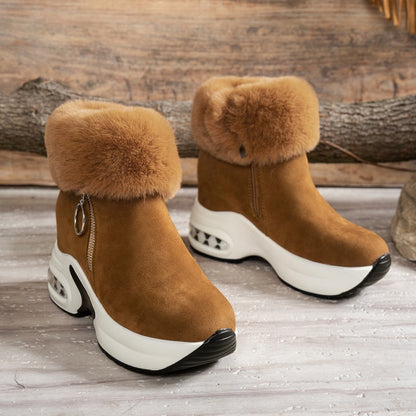 Plüschige, warme, höhenverstärkende Stiefeletten für Damen, ein Must-have für Herbst und Winter, modische, bequeme und vielseitige Schuhe🥰-11