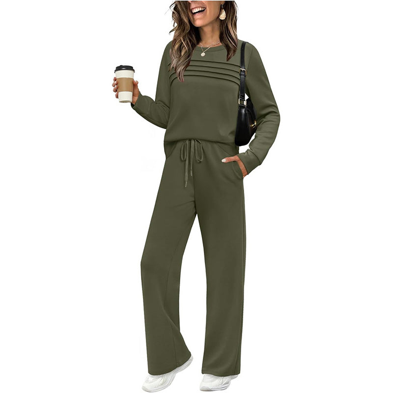 🎉Hot Sale 50% OFF🥳Women's Crew Neck Top & Drawstring Pants Set-4