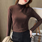Women's Comfortable Solid Color Half High Neck Long Sleeve Top-16