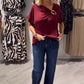 Women's Stylish Asymmetric Neckline Short Sleeve Top-9