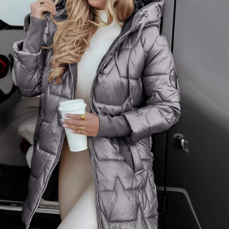 Women's Winter Warm Hooded Mid-Length Coats-12