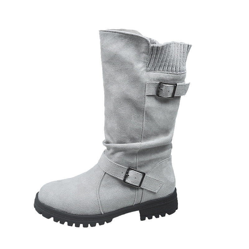 💎❄️ Bestseller – Shorty-Stiefel mit Schnallen – perfekt für kalte Tage-1