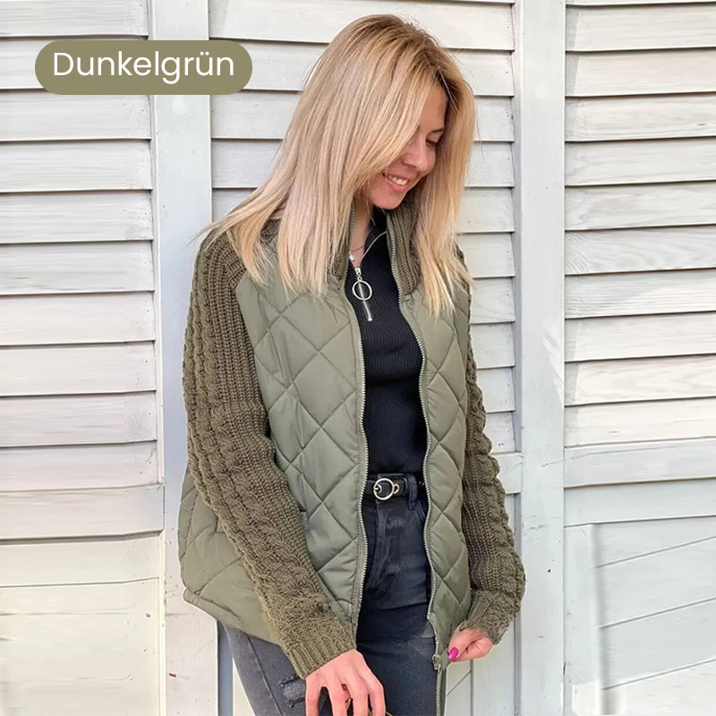 ✨Solange der Vorrat reicht 50% Rabatt!🎉Gestrickte Patchwork-Pufferjacke für Damen-9