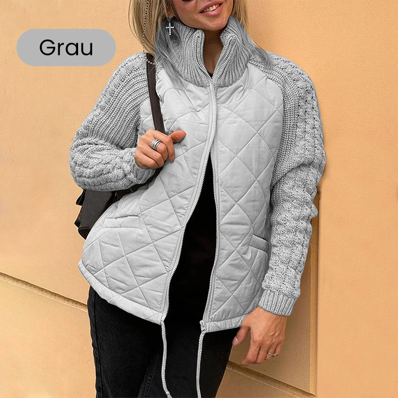 ✨Solange der Vorrat reicht 50% Rabatt!🎉Gestrickte Patchwork-Pufferjacke für Damen-10