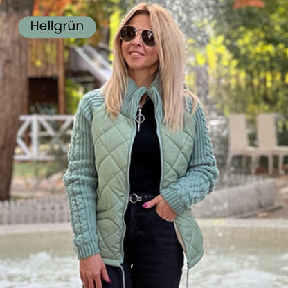 ✨Solange der Vorrat reicht 50% Rabatt!🎉Gestrickte Patchwork-Pufferjacke für Damen-11