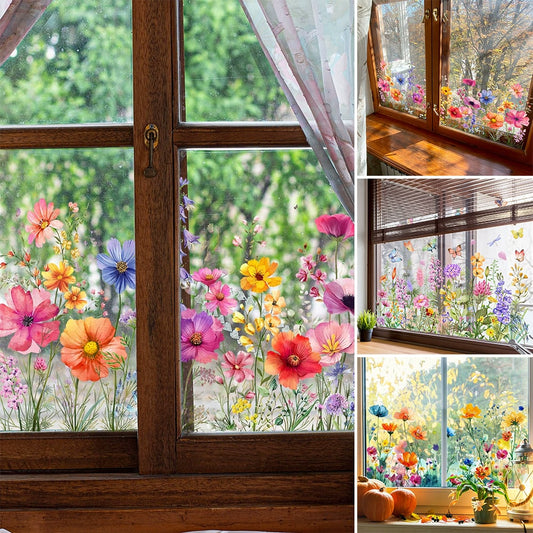 💐Colorful Floral Bouquet Window Sticker🖼️