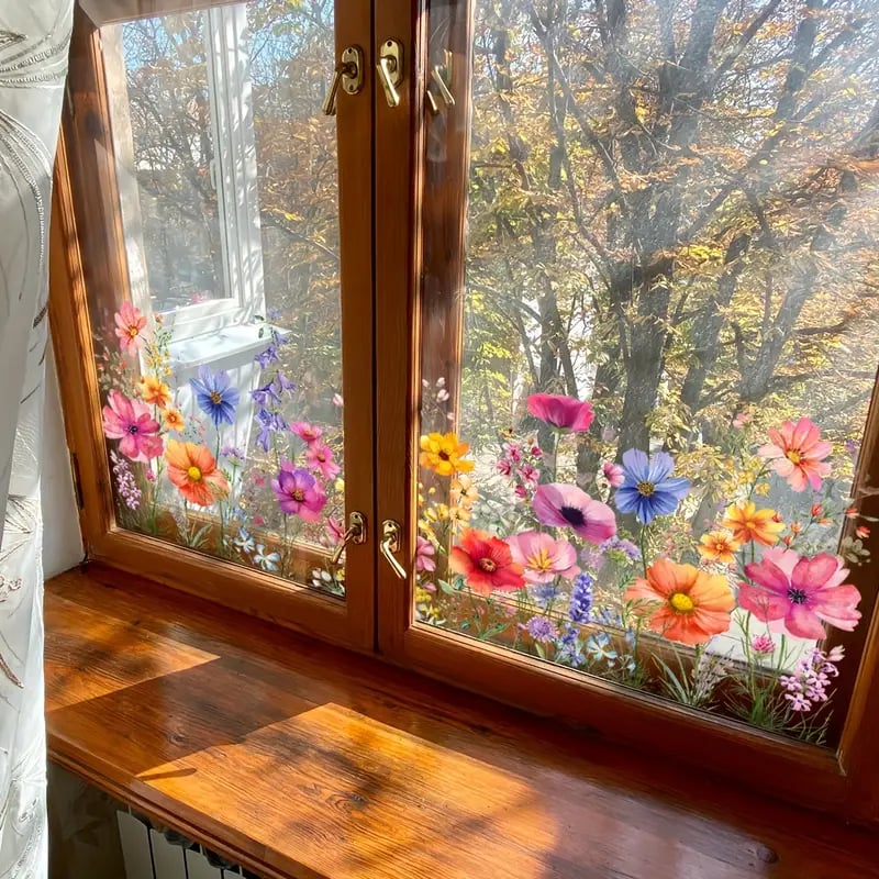💐Colorful Floral Bouquet Window Sticker🖼️-1