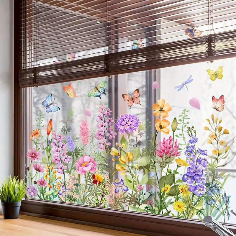 💐Colorful Floral Bouquet Window Sticker🖼️-2