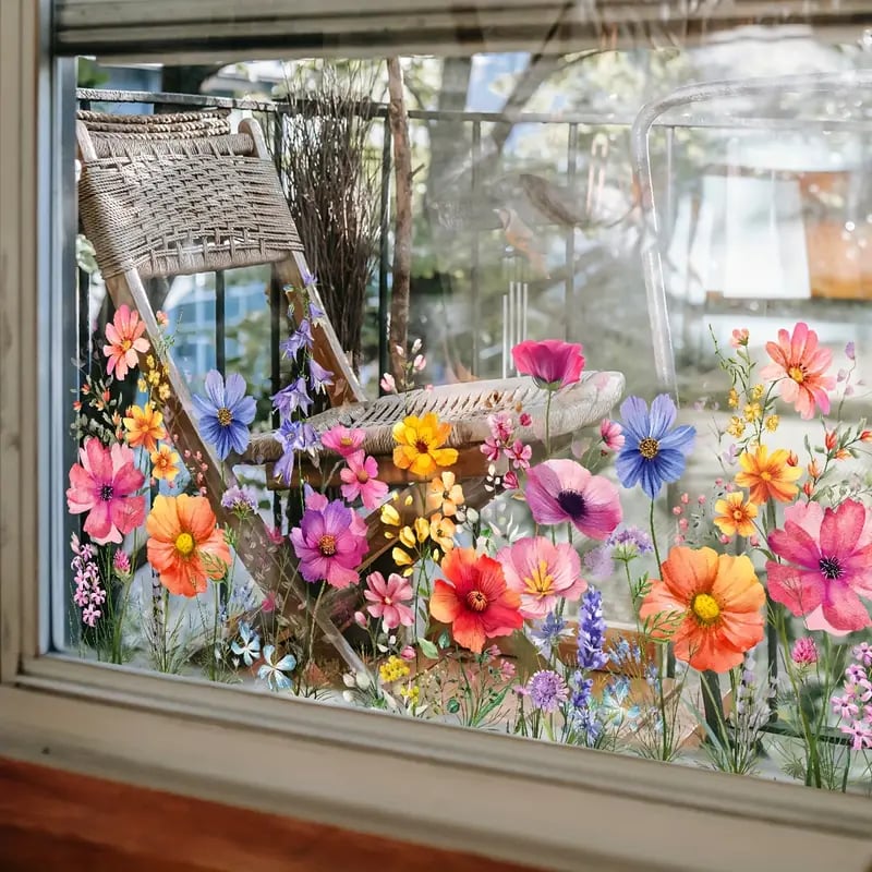 💐Colorful Floral Bouquet Window Sticker🖼️-6